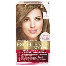 L'Oreal Paris Excellence Creme Permanent Triple Care Hair Color, 7 Dark ...