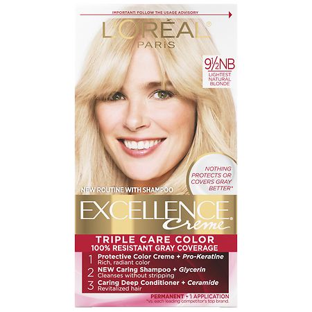 L'Oreal Paris Excellence Creme Permanent Triple Care Hair Color Lightest Natural Blonde 9 1/ 2 NB