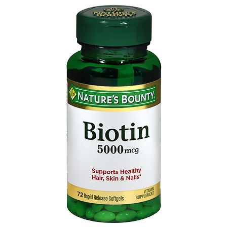 Nature's Bounty Super Potency Biotin 5000 mcg Vitamin Supplement Rapid Release Softgels