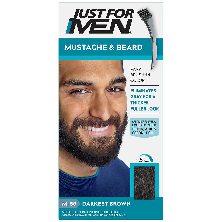 Just For Men Mustache & Beard Color Kit, M50 Darkest Brown Walgreens