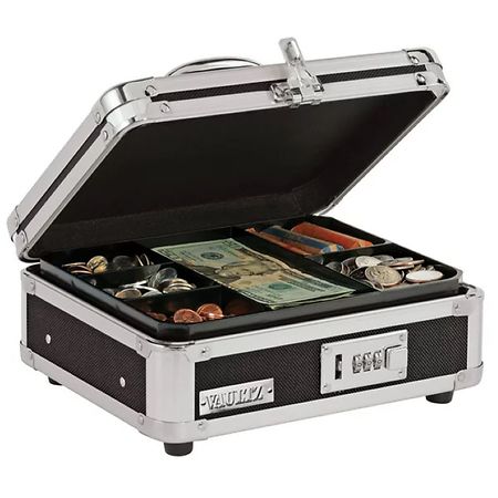 Vaultz Locking Cash Box Black