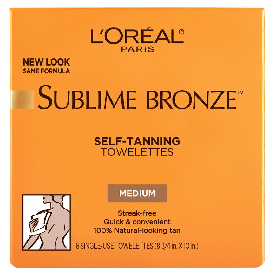 L'Oreal Paris Sublime Sunless Self-Tanning Towelettes, Streak Free, Medium Medium