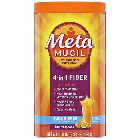 Metamucil Daily Fiber Supplement, Powder, Sugar Free Orange