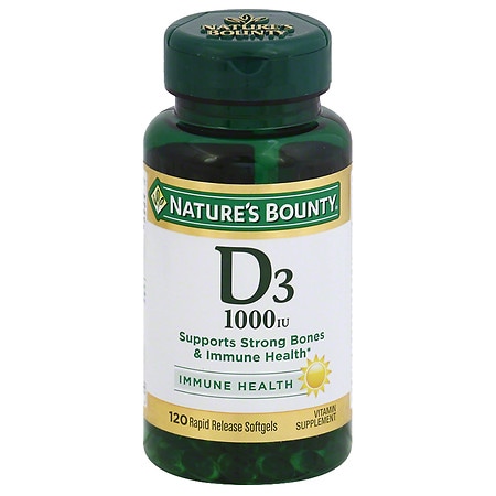 Nature's Bounty D3-1000 IU Vitamin Supplement Softgels