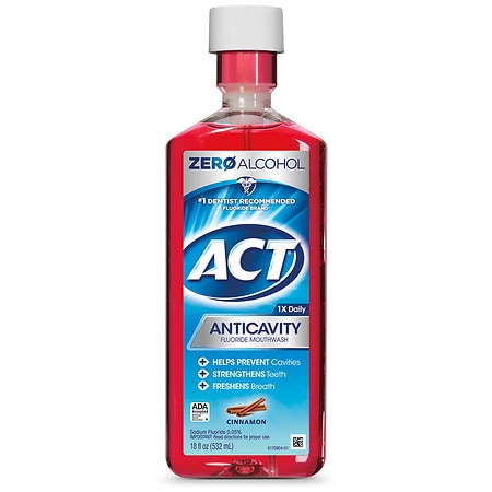 ACT Anticavity Mouthwash, Zero Alcohol Cinnamon