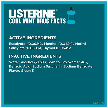 Listerine Antiseptic Mouthwash, Bad Breath & Plaque Cool Mint