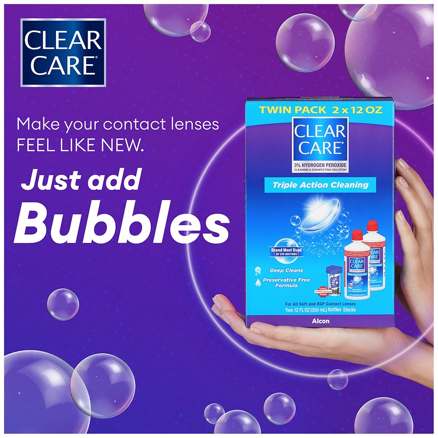 Clear Care Cleaning & Disinfecting Solution Twin Pack with Lens