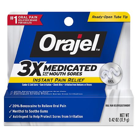 Orajel 3X Medicated For All Mouth Sores Gel