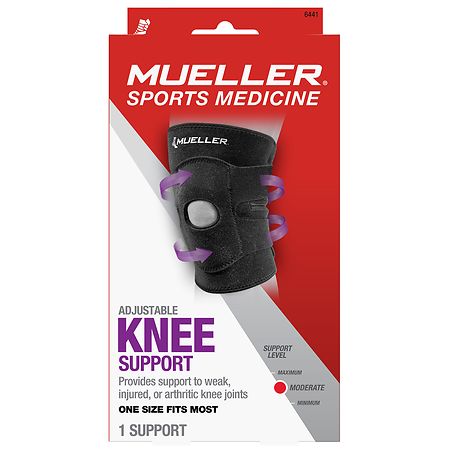 Mueller Adjustable Knee Support One Size Fits Most Black