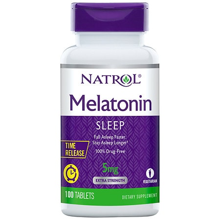 Natrol Melatonin 5mg, Sleep Support, Extra Strength, Time Release Tablets