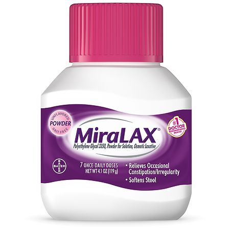 MiraLAX Gentle Constipation Relief Polyethylene Glycol 3350 Laxative Powder Unflavored
