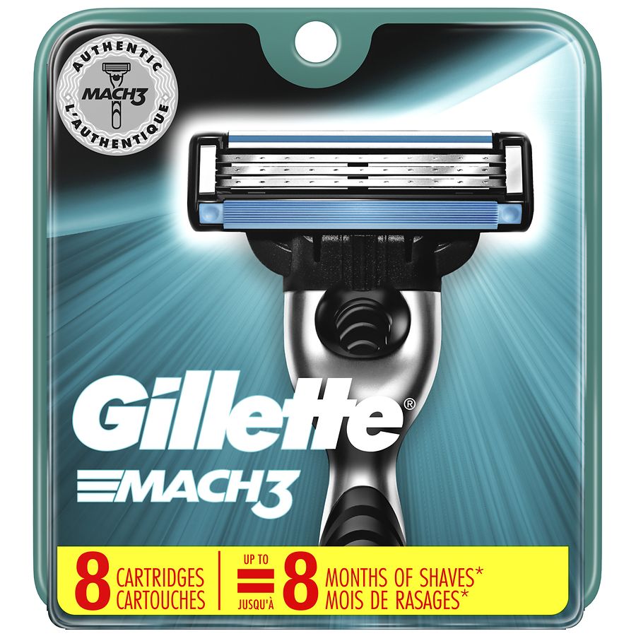 Gillette Mach3 Sensitive - Manual Shaving Razor Blades Cartridge, 2 pcs