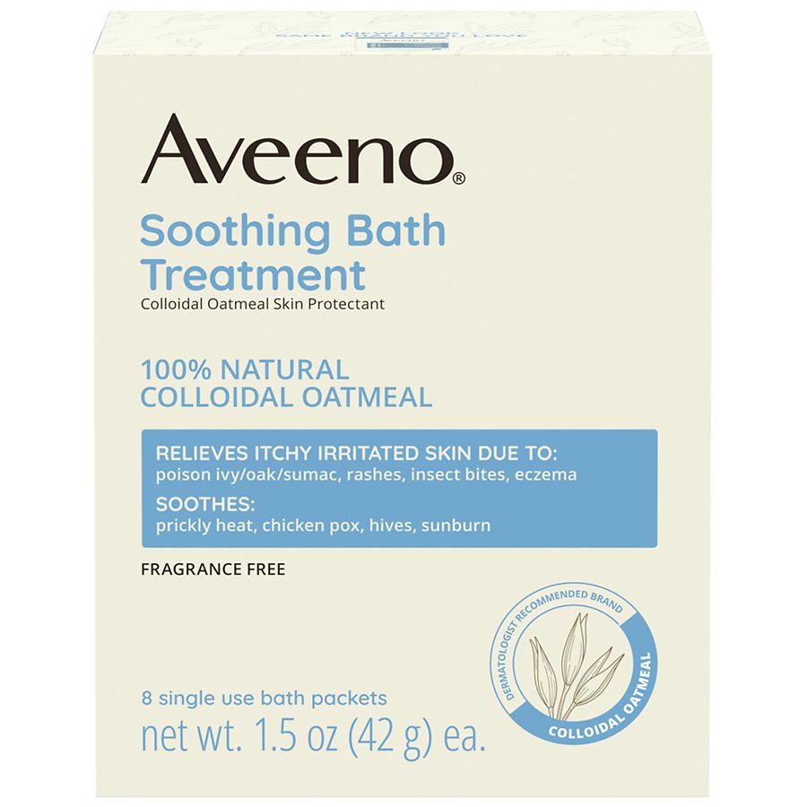 Aveeno Soothing Bath Soak For Eczema, Natural Colloidal Oatmeal Single Use Packets