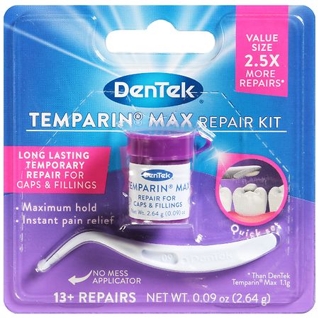 Dentek Temparin Max Caps & Fillings Repair Kit, Value Size - 0.09 oz