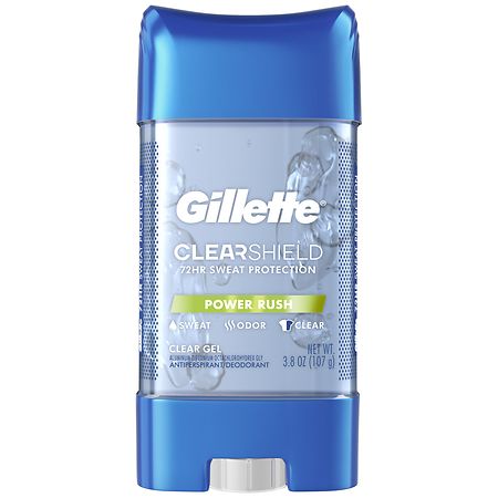 Gillette Clearshield Clear + Dri Tech Gel Antiperspirant Deodorant Power Rush