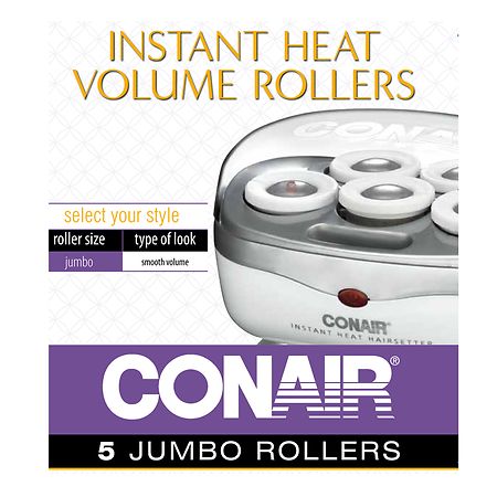 Conair Instant Heat Volume Rollers; 5 Jumbo Rollers, Model TS7X 1 1/2 in