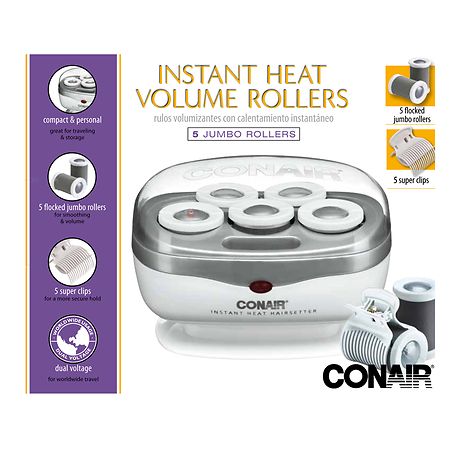 Conair Instant Heat Volume Rollers; 5 Jumbo Rollers, Model TS7X 1 1/2 in