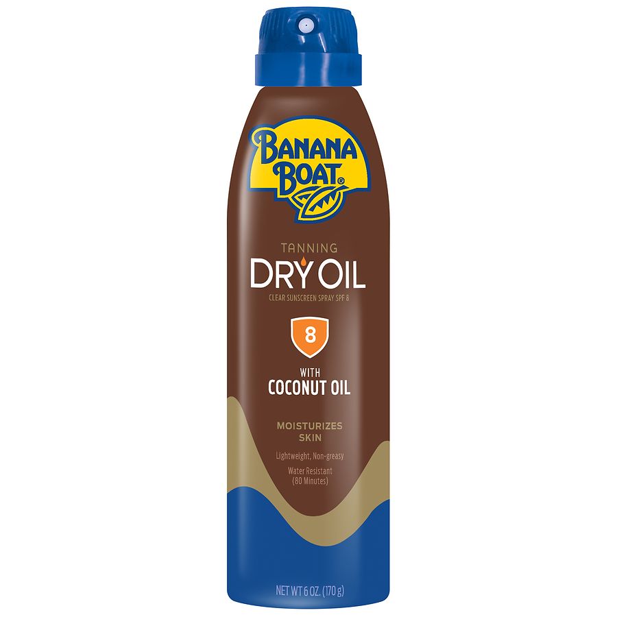 Banana Boat Tanning Dry Oil Clear Spray Sunscreen, SPF 8