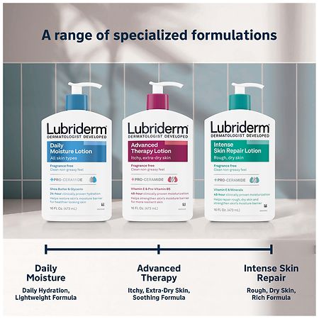 Lubriderm Fragrance Free Daily Moisture Lotion + Pro-Ceramide