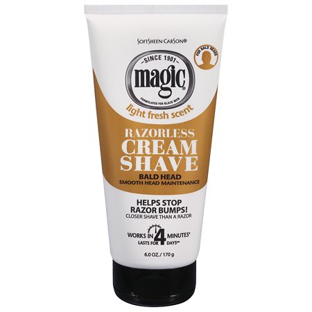 magic razorless cream shave bald head