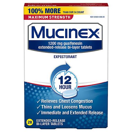 Mucinex Maximum Strength 12 Hour Chest Congestion Relief Tablets