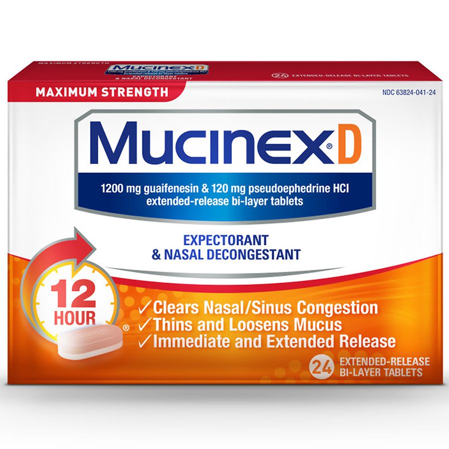 MucinexD Maximum Strength Expectorant and Nasal Decongestant Tablets