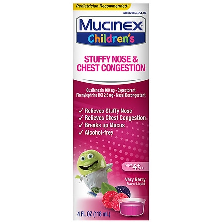 Mucinex Children's Liquid - Stuffy Nose & Cold Very Berry
