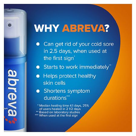 Abreva Docosanol 10% Cream Pump, FDA Approved Treatment for Cold