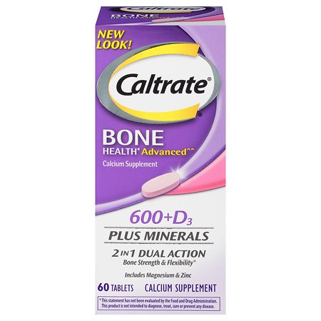 Caltrate Bone Health Advanced 600+D3 plus Minerals Calcium Tablets  60 Ct