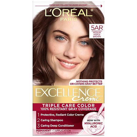 L'Oreal Paris Excellence Creme Permanent Triple Care Hair Color, 5AR Medium Maple Brown - 1 | CVS