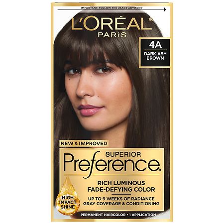 L'Oreal Paris Superior Preference Fade-Defying Permanent Hair Color 4A Dark Ash Brown