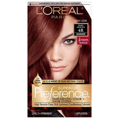 L'Oreal Paris Superior Preference Permanent Hair Color, Dark Auburn 4R |  Walgreens