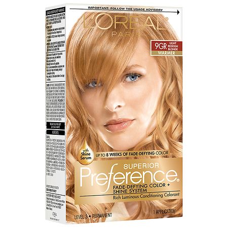 Sygeplejeskole Delvis Menda City L'Oreal Paris Superior Preference Permanent Hair Color, LT Golden Reddish  Blonde 9GR | Walgreens