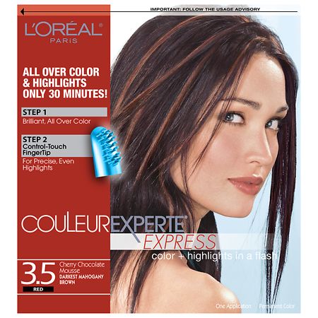 L'Oreal Paris Couleur Experte Hair Color + Hair Highlights Darkest Mahogany Brown Chocolate Mousse 3.5
