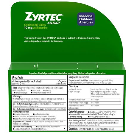 Zyrtec 24 Hour Allergy Relief Tablets