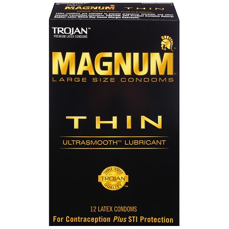 Trojan Magnum Thin Large Size Lubricated Condoms Large