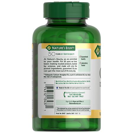 Nature's Bounty Calcium 1200 mg plus Vitamin D3 1000 IU Dietary Supplement  Softgels | Walgreens