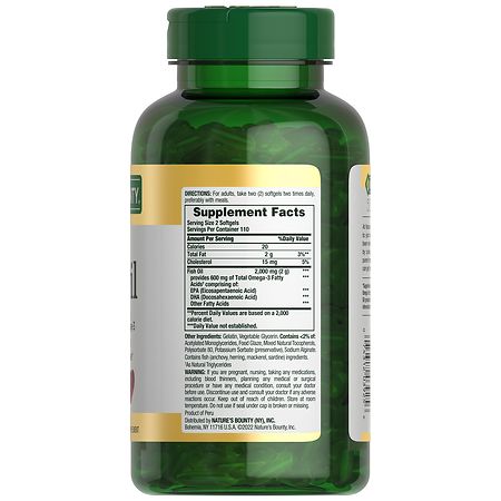  Nature's Bounty Fish Oil, Supports Heart Health, 1200 Mg, Rapid  Release Softgels, 200 Ct : Health & Household