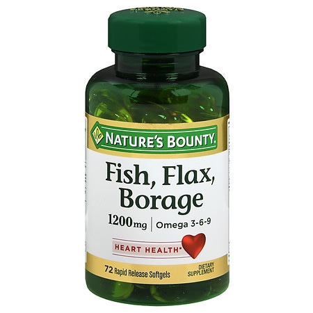Nature's Bounty Fish, Flax, Borage 1200 mg Dietary Supplement Softgels