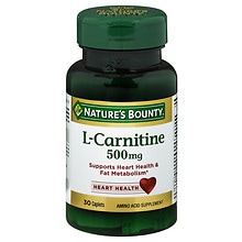  Nature's Bounty L-Carnitine, Supports Heart Health & Fat  Metabolism, Amino Acid Supplement, 500 mg, 30 Tablets : Health & Household