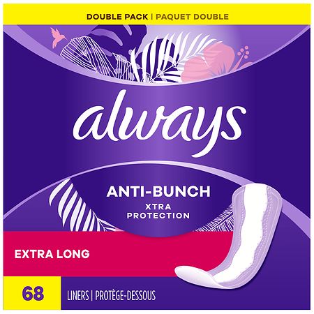 Always Anti-Bunch Xtra Protection Daily Liners, Extra Long Absorbency Unscented, Extra Long Absorbency