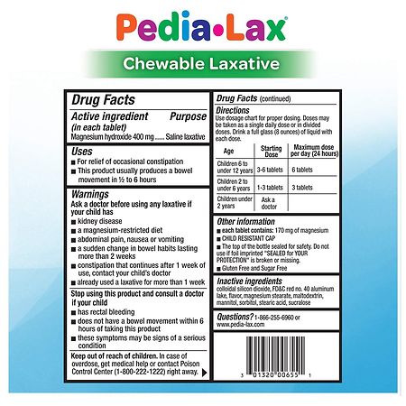 Fleet Children's Pedia-Lax Saline Laxative Chewable Tablets Watermelon