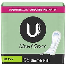 U by Kotex Clean & Secure Ultra Thin Pads Unscented, Long