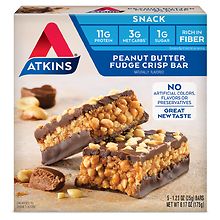 Atkins Day Break Snack Bars Peanut Butter Fudge 