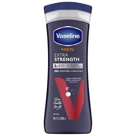 Vaseline Men Extra Strength 3-in-1 Face, Hands & Body Lotion Extra Strength