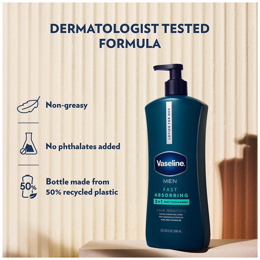 Vaseline Fast Absorbing 3-in-1 Face, Hands & Body Lotion Fast