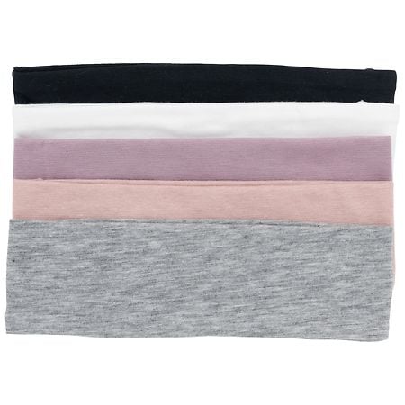 Scunci No Damage Classic Wide Knit Headwraps Pink, White, Grey and Black