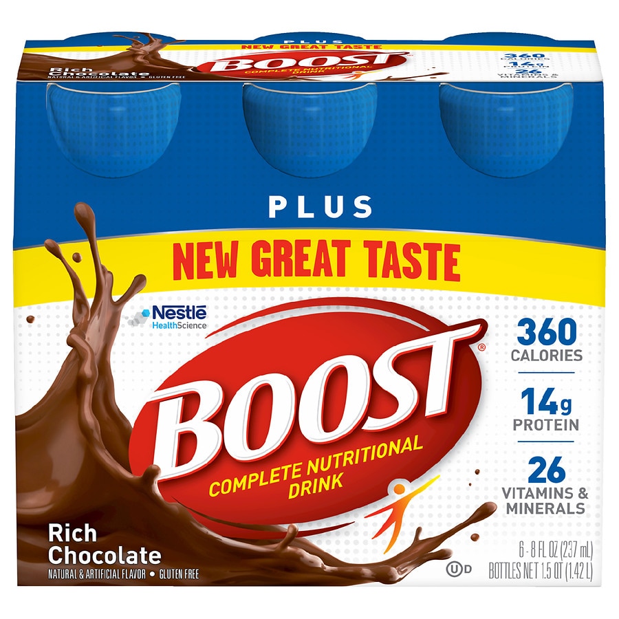 Photo 1 of BOOST Plus Complete Nutritional Drink, Rich Chocolate, 8 Fl Oz (Pack of 6)
