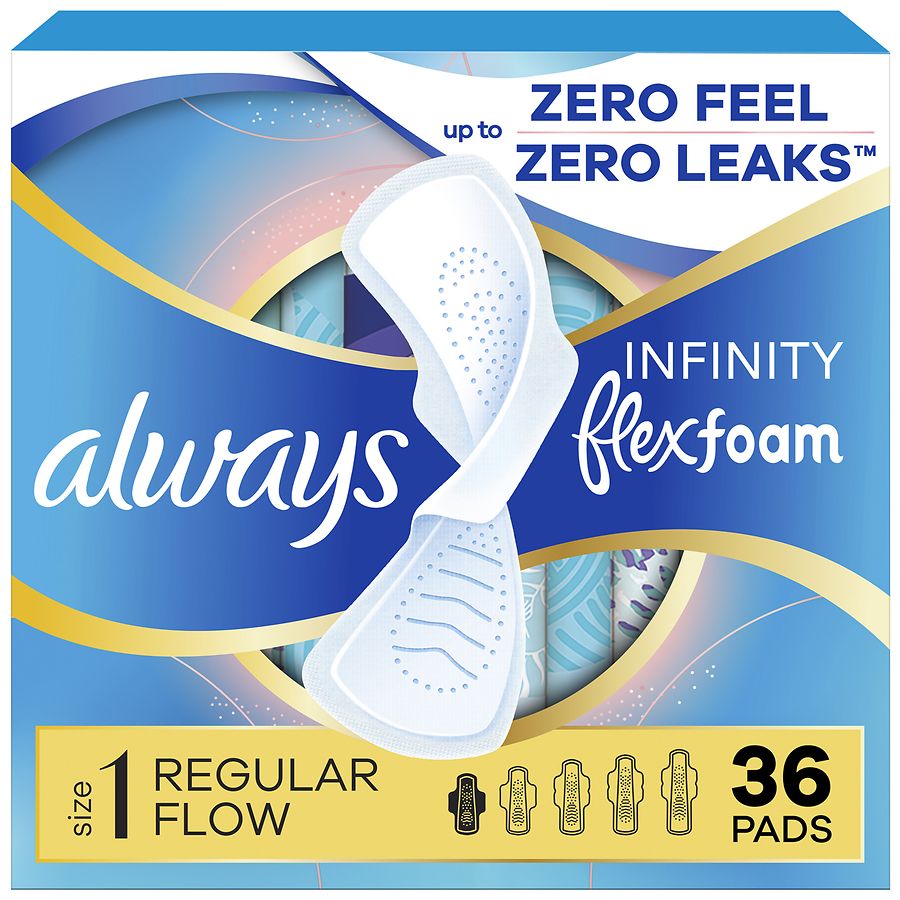 Always FlexFoam Pads with Wings No Scent, Size 1, Regular Flow