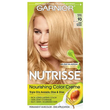 Garnier Nutrisse Nourishing Hair Color Creme, 93 Light Golden Blonde (Honey  Butter) | Walgreens